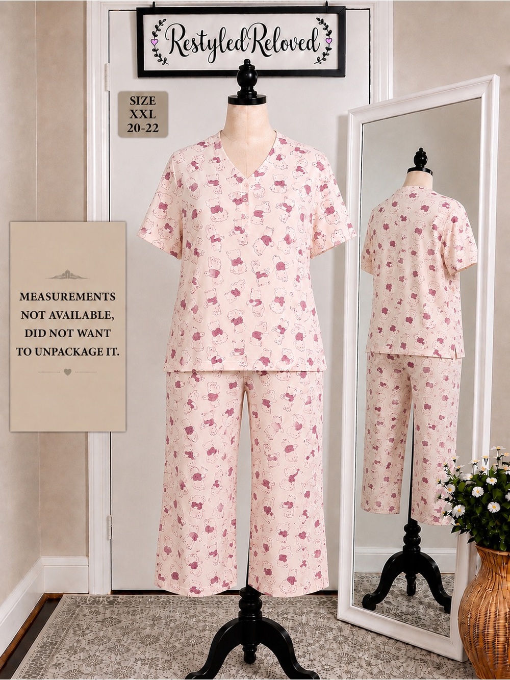 Disney Winnie the Pooh 2PC Pajama Set Pink XXL 20–22 NWT 🐻🍯